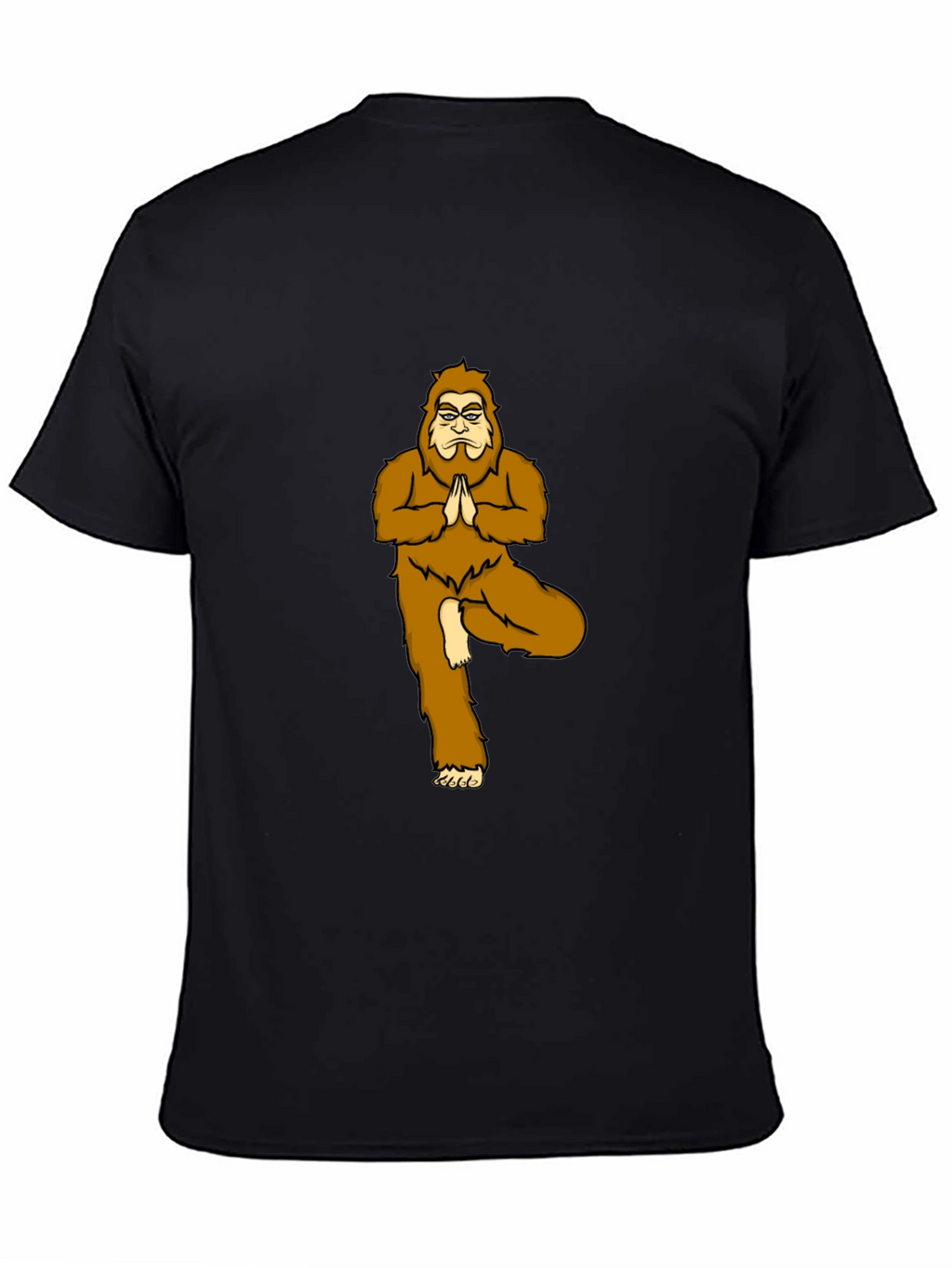 Yoga Bigfoot Black T-Shirt - Novelty Tee