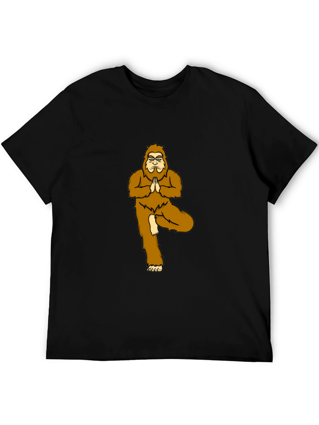 Yoga Bigfoot Black T-Shirt - Novelty Tee