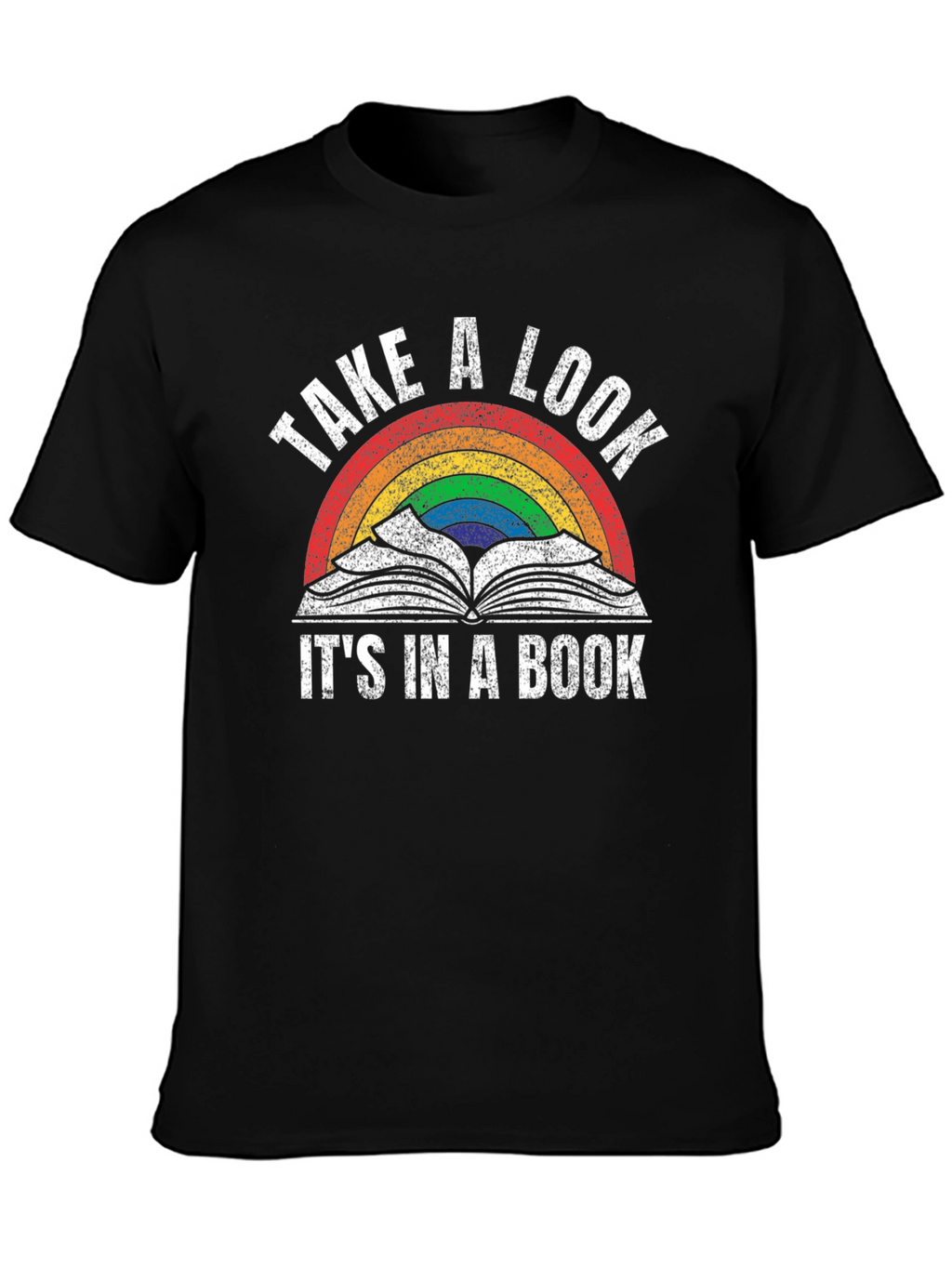 Take a Look T-Shirt - Book Rainbow Design