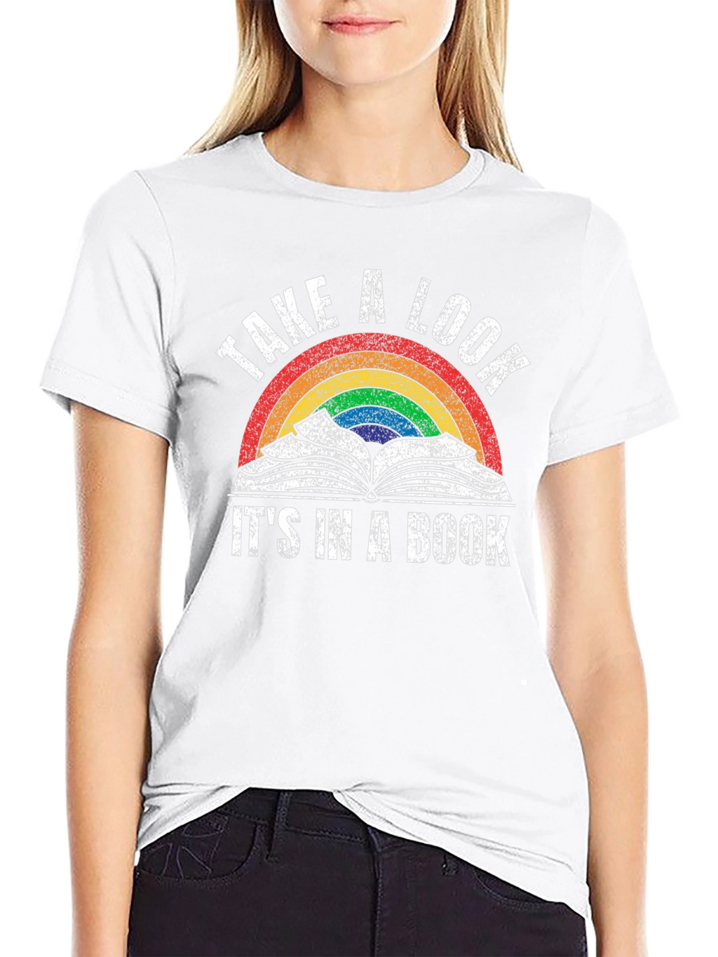Take a Look T-Shirt - Book Rainbow Design