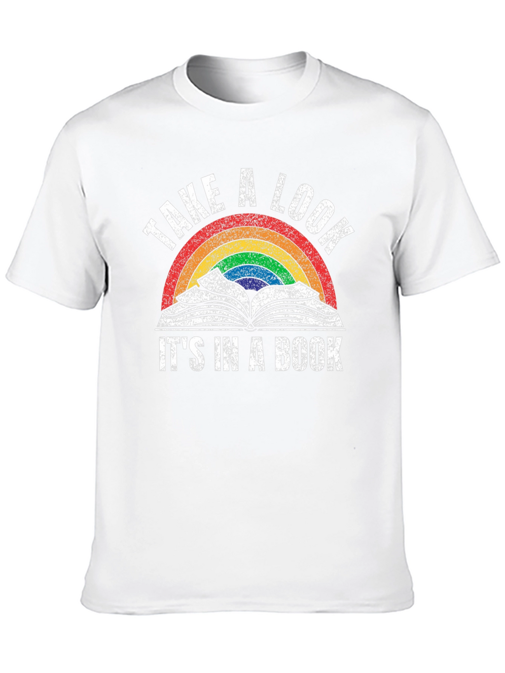 Take a Look T-Shirt - Book Rainbow Design