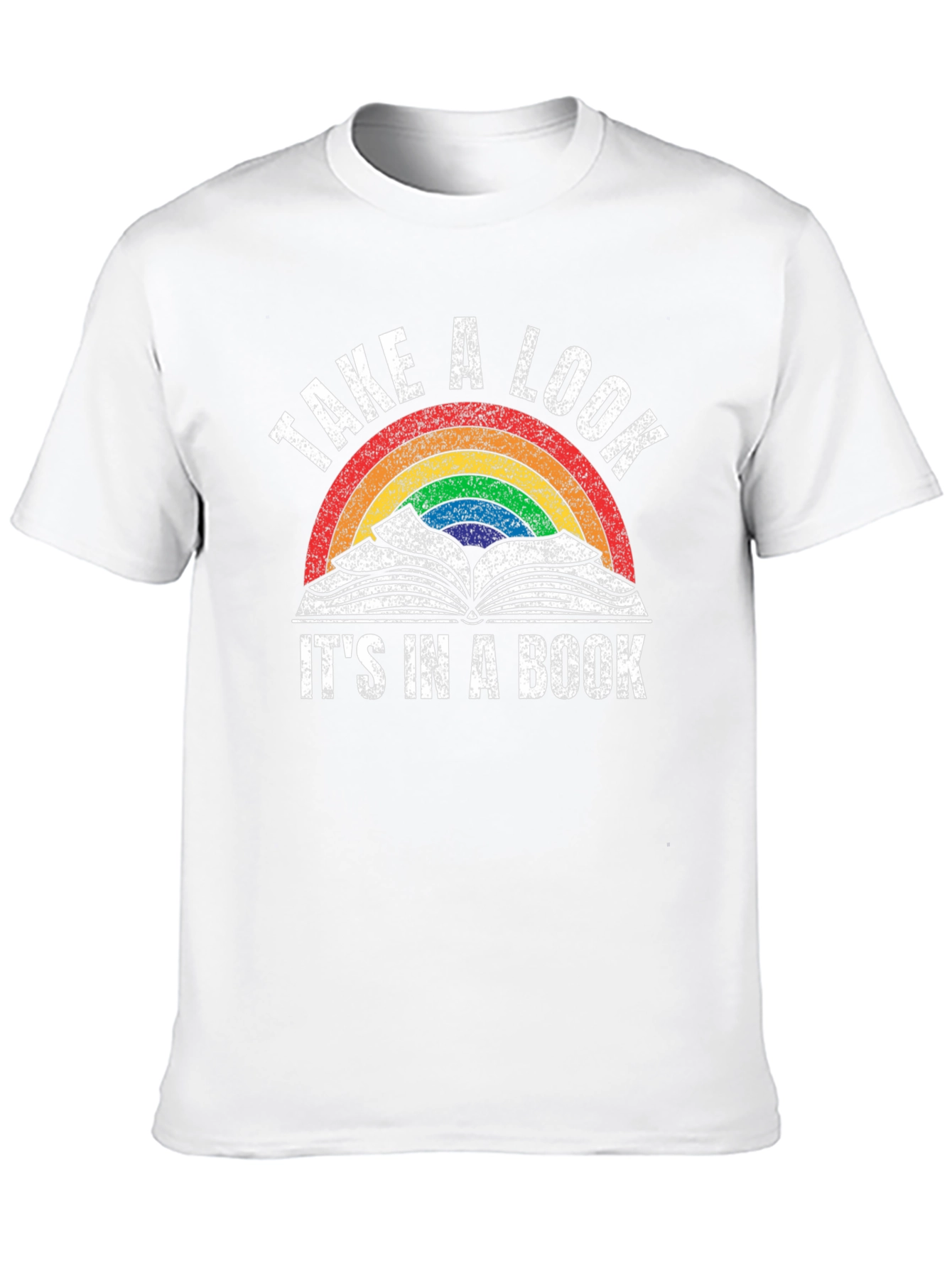 Take a Look T-Shirt - Book Rainbow Design