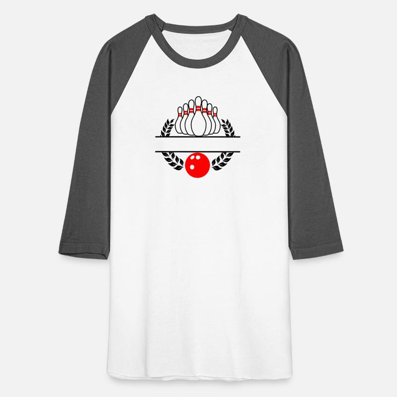 Red bowling in laurel wreath