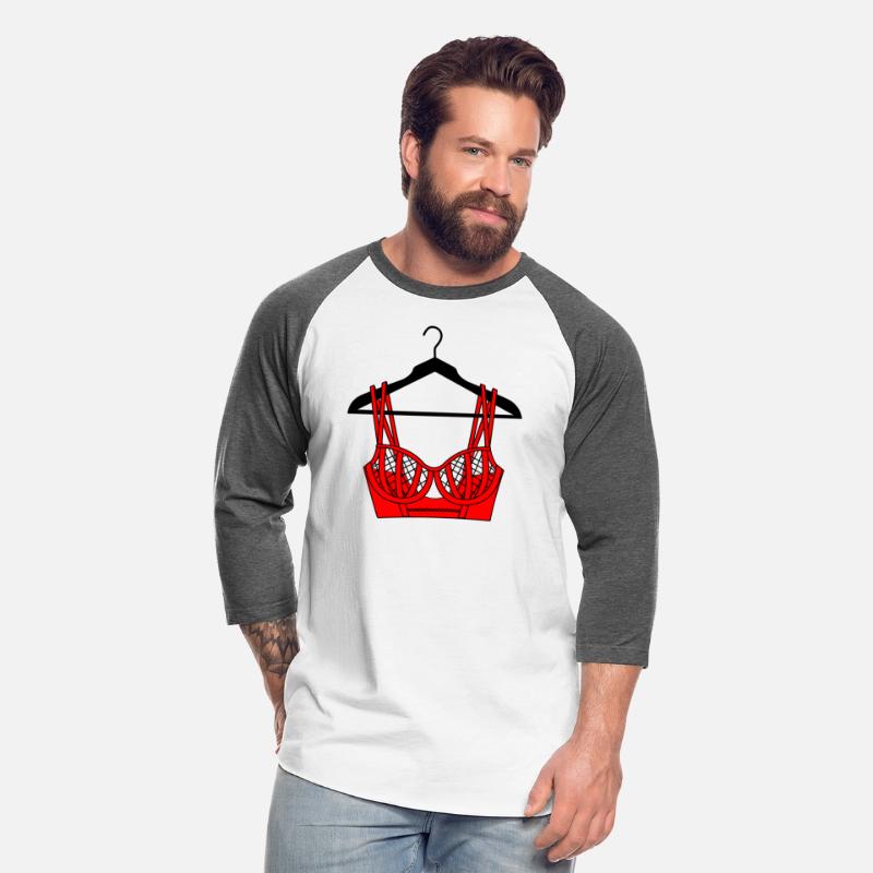 Red bra with on clothes hanger