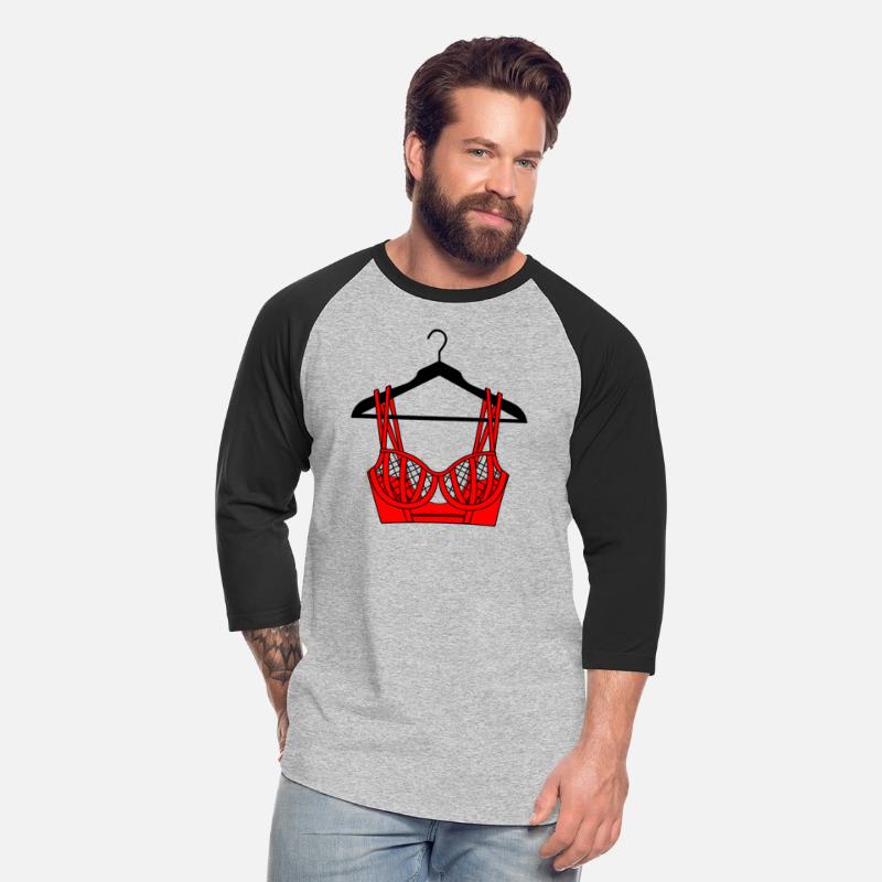Red bra with on clothes hanger