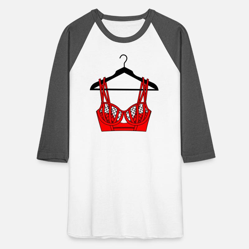 Red bra with on clothes hanger