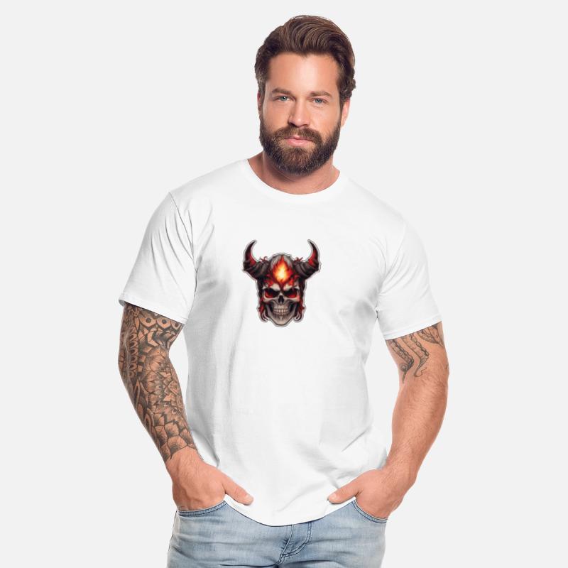 Red-Horned Skull with Fires