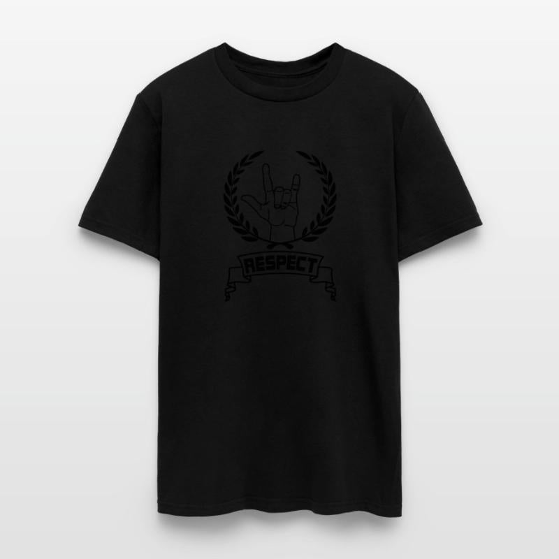 Respect sign in laurel wreath Hand gesture respect