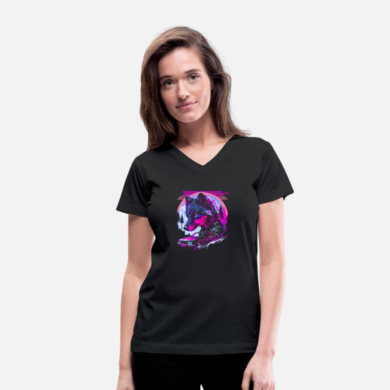 Retro Synthwave Gangster Wolf
