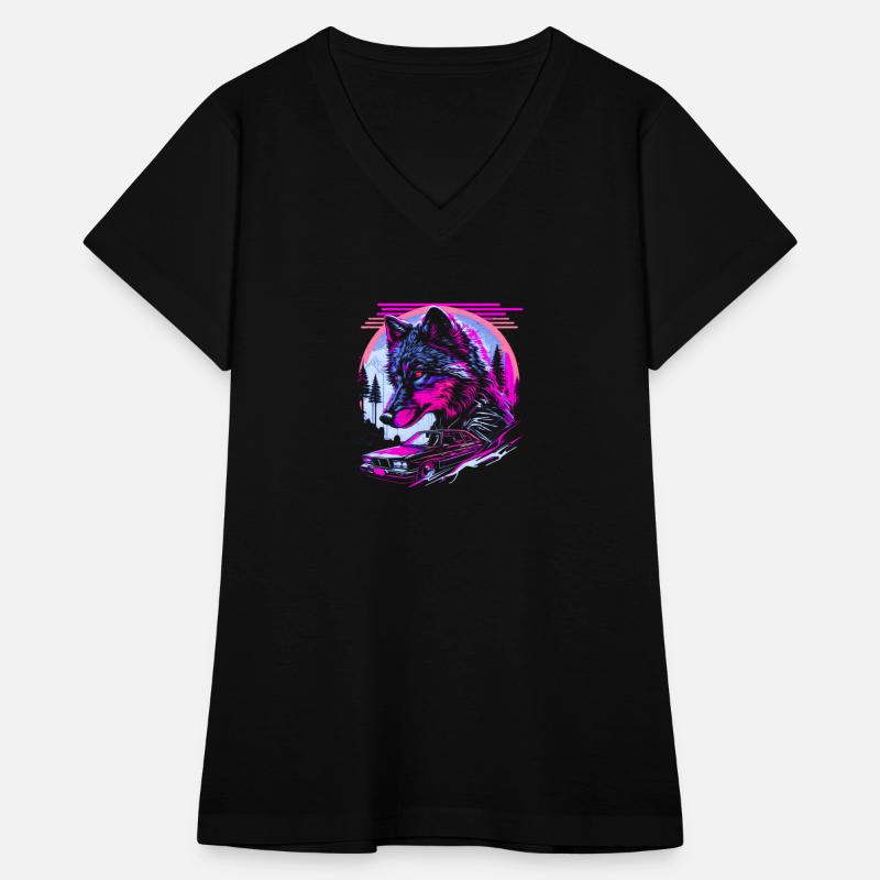 Retro Synthwave Gangster Wolf