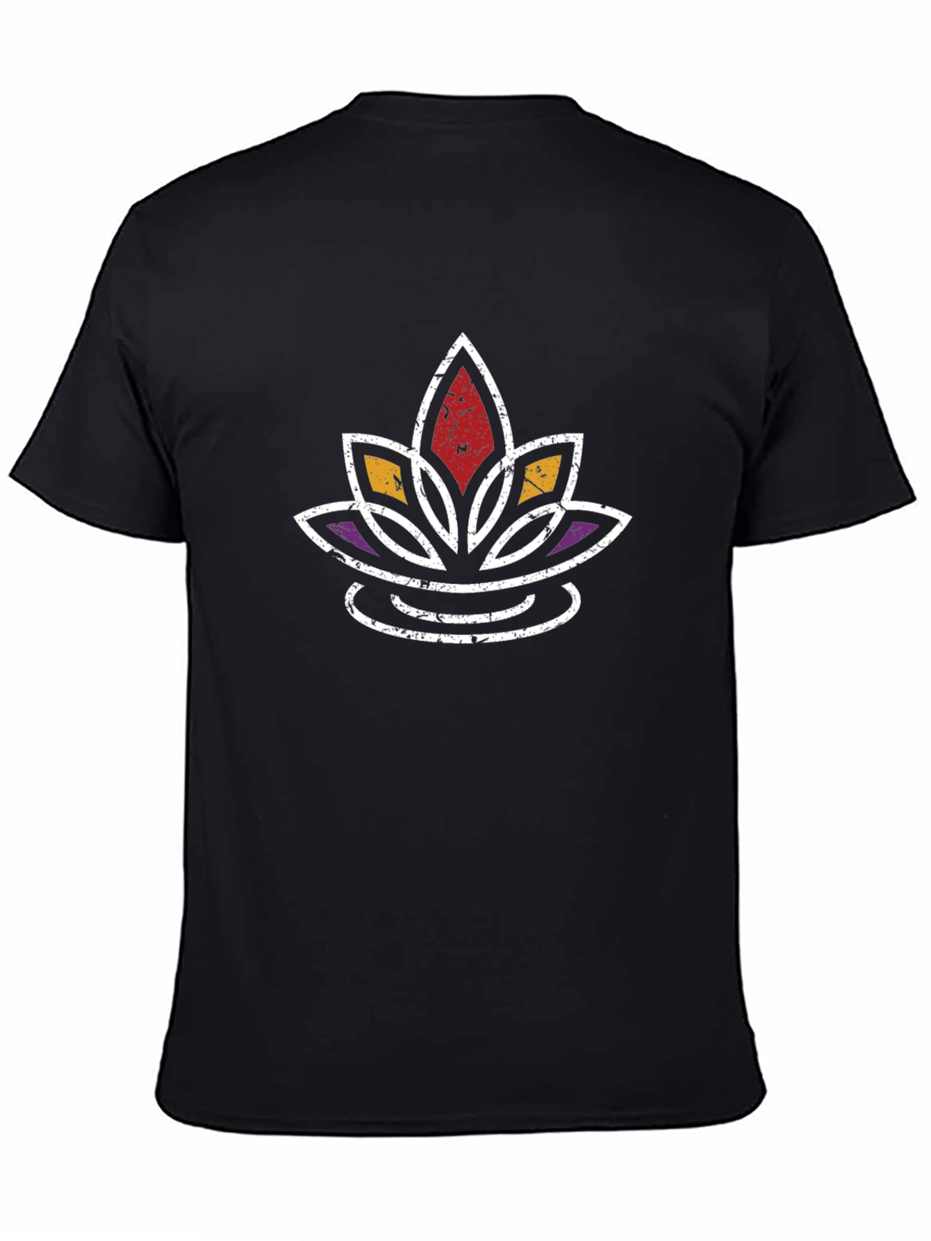 Lotus Flower Graphic Tee - Distressed Print