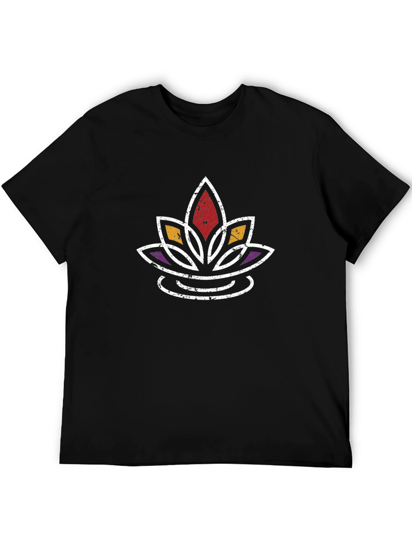 Lotus Flower Graphic Tee - Distressed Print