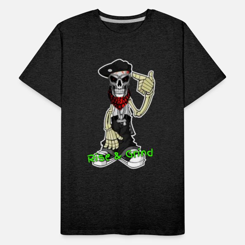RISE AND GRIND SKELETON MAN LOGO DESIGNED BY CON