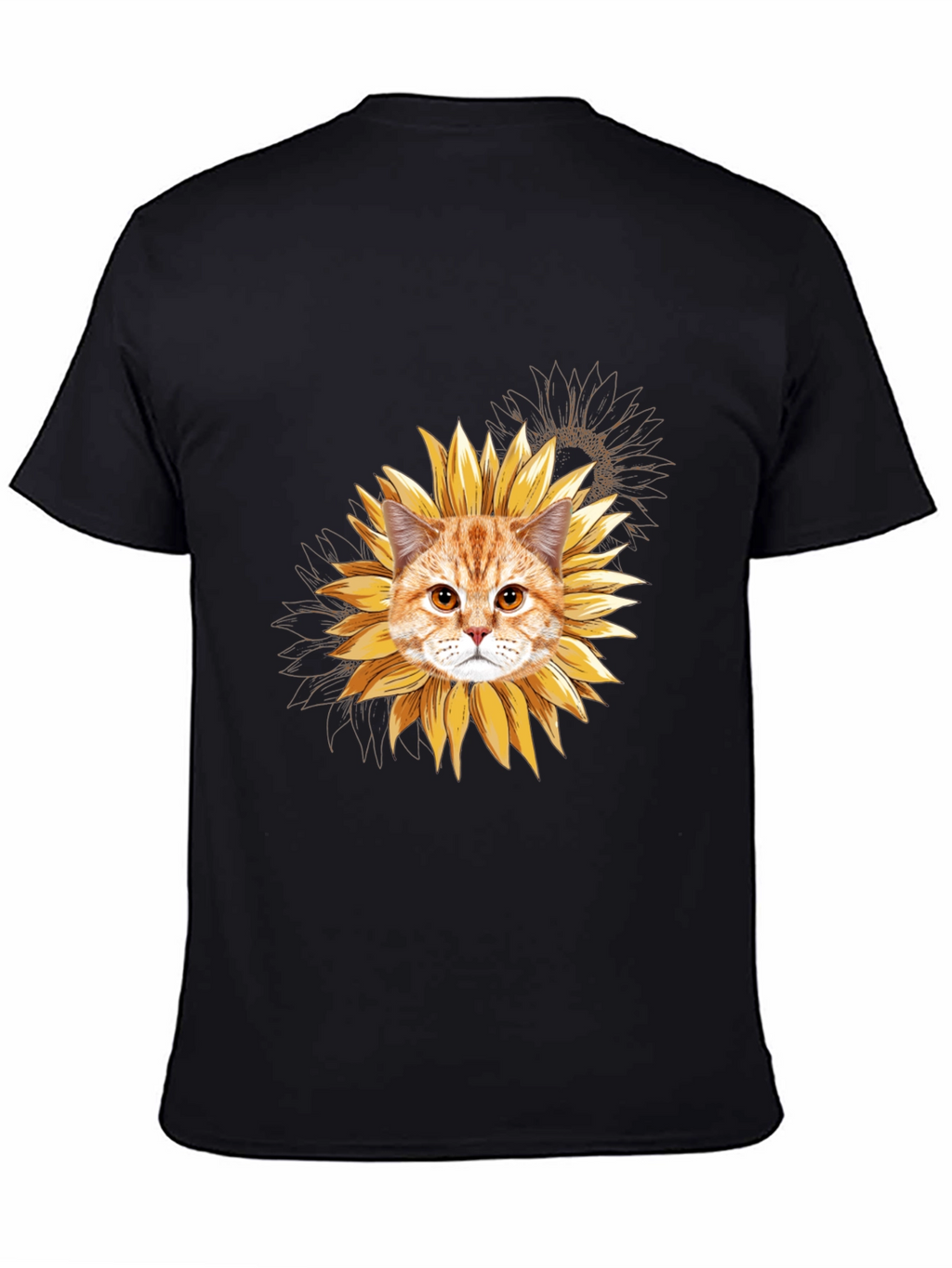 Sunflower Cat T-Shirt: Unique Floral Feline Tee