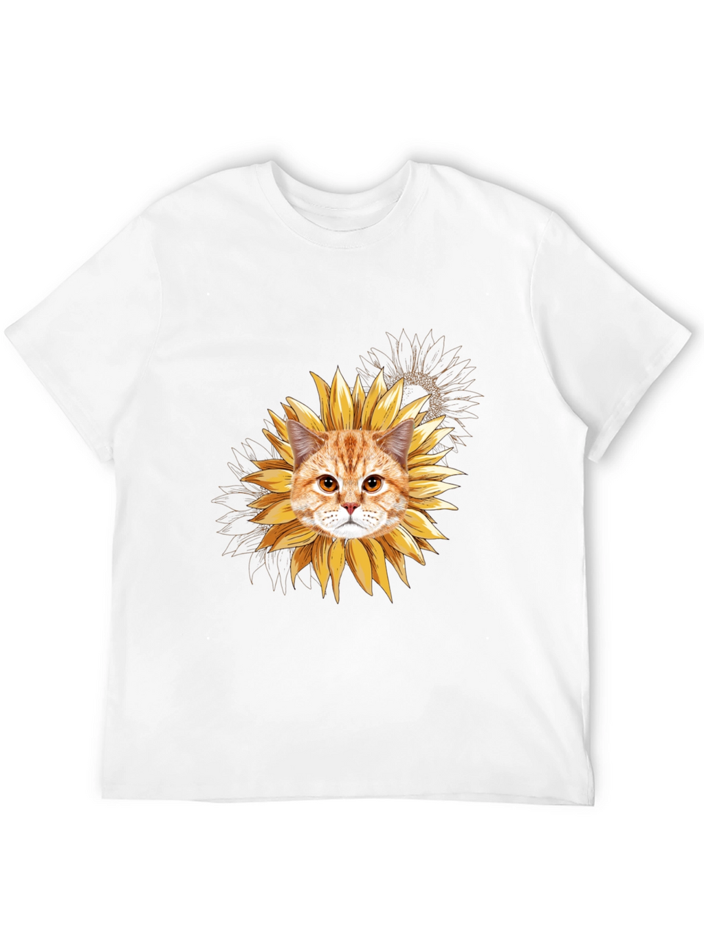 Sunflower Cat T-Shirt: Unique Floral Feline Tee