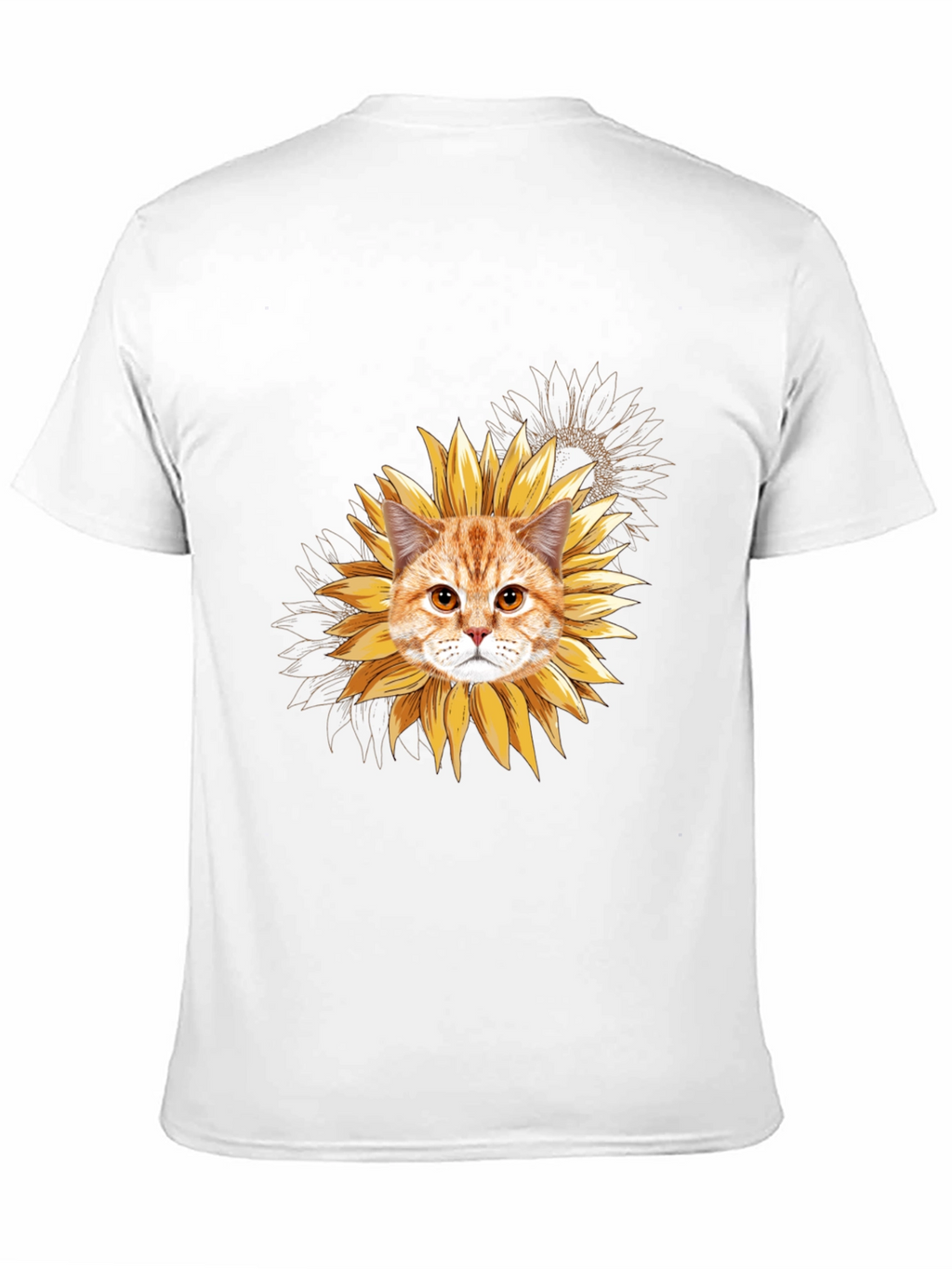Sunflower Cat T-Shirt: Unique Floral Feline Tee