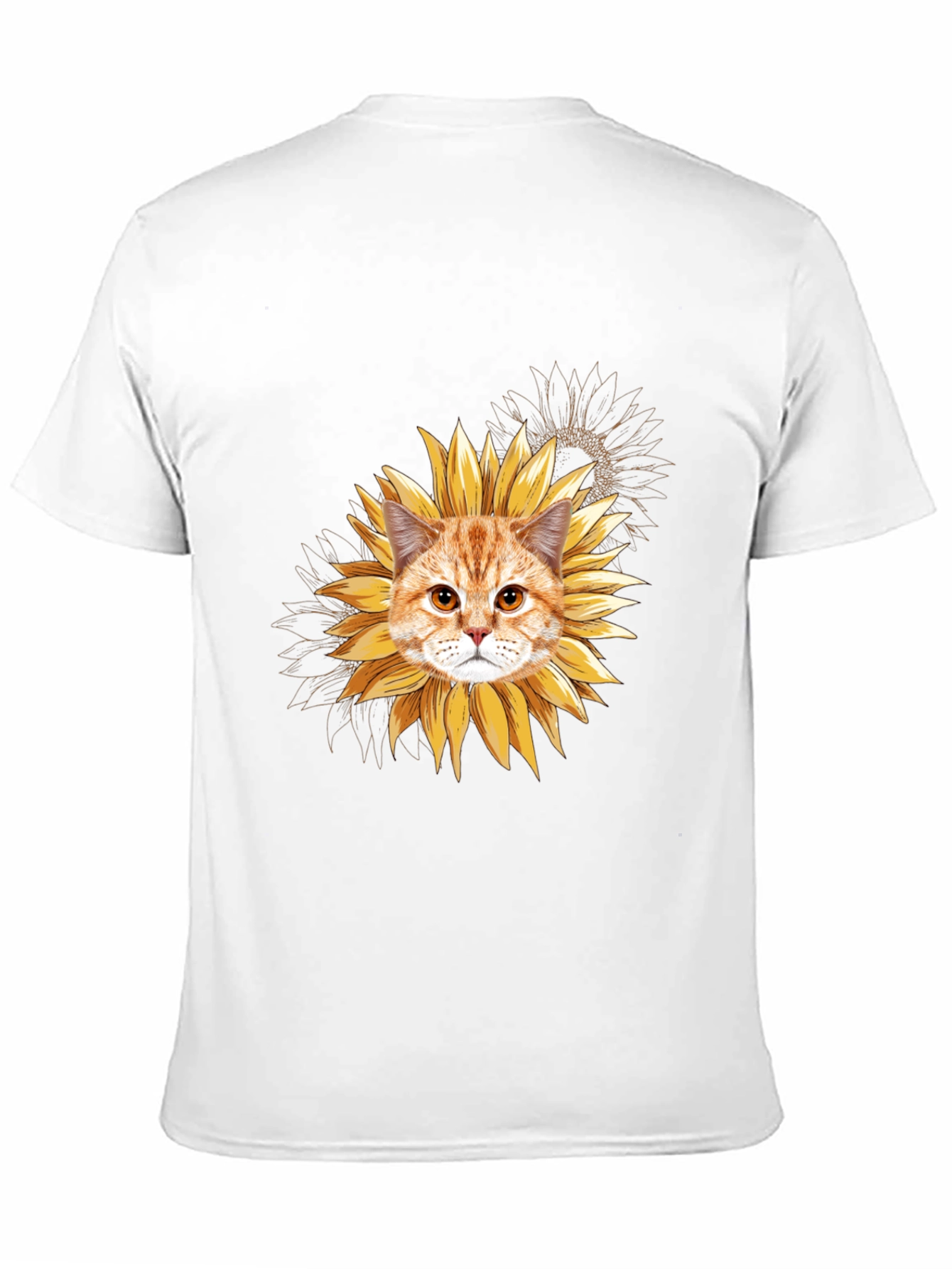 Sunflower Cat T-Shirt: Unique Floral Feline Tee