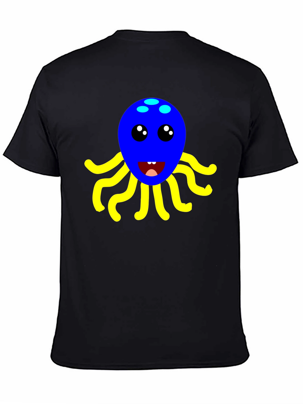 Cute Octopus Graphic Tee - Black Cotton Shirt