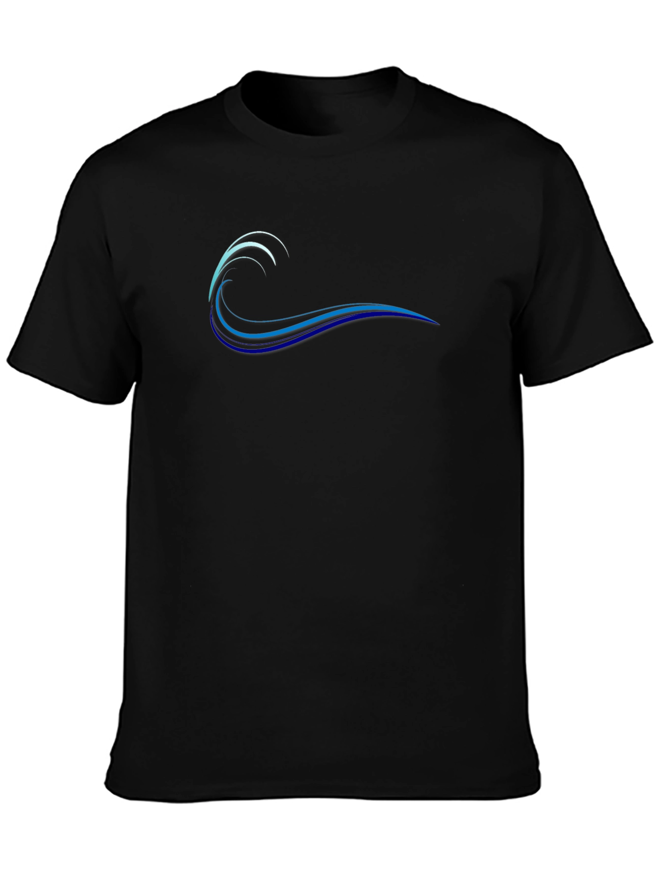 Mens Black Wave Graphic Tee