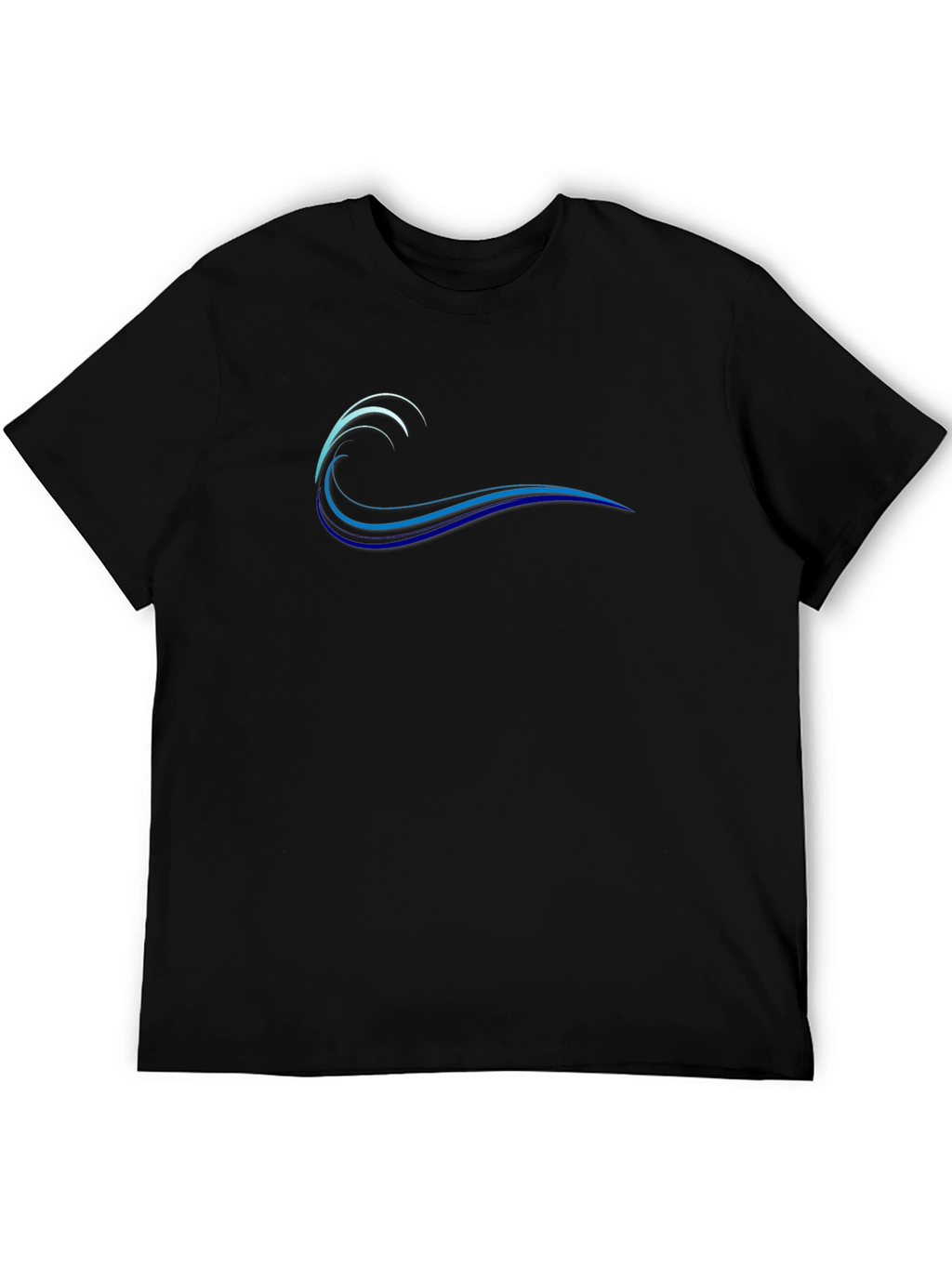 Mens Black Wave Graphic Tee