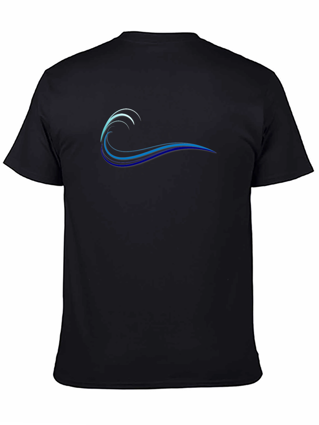 Mens Black Wave Graphic Tee