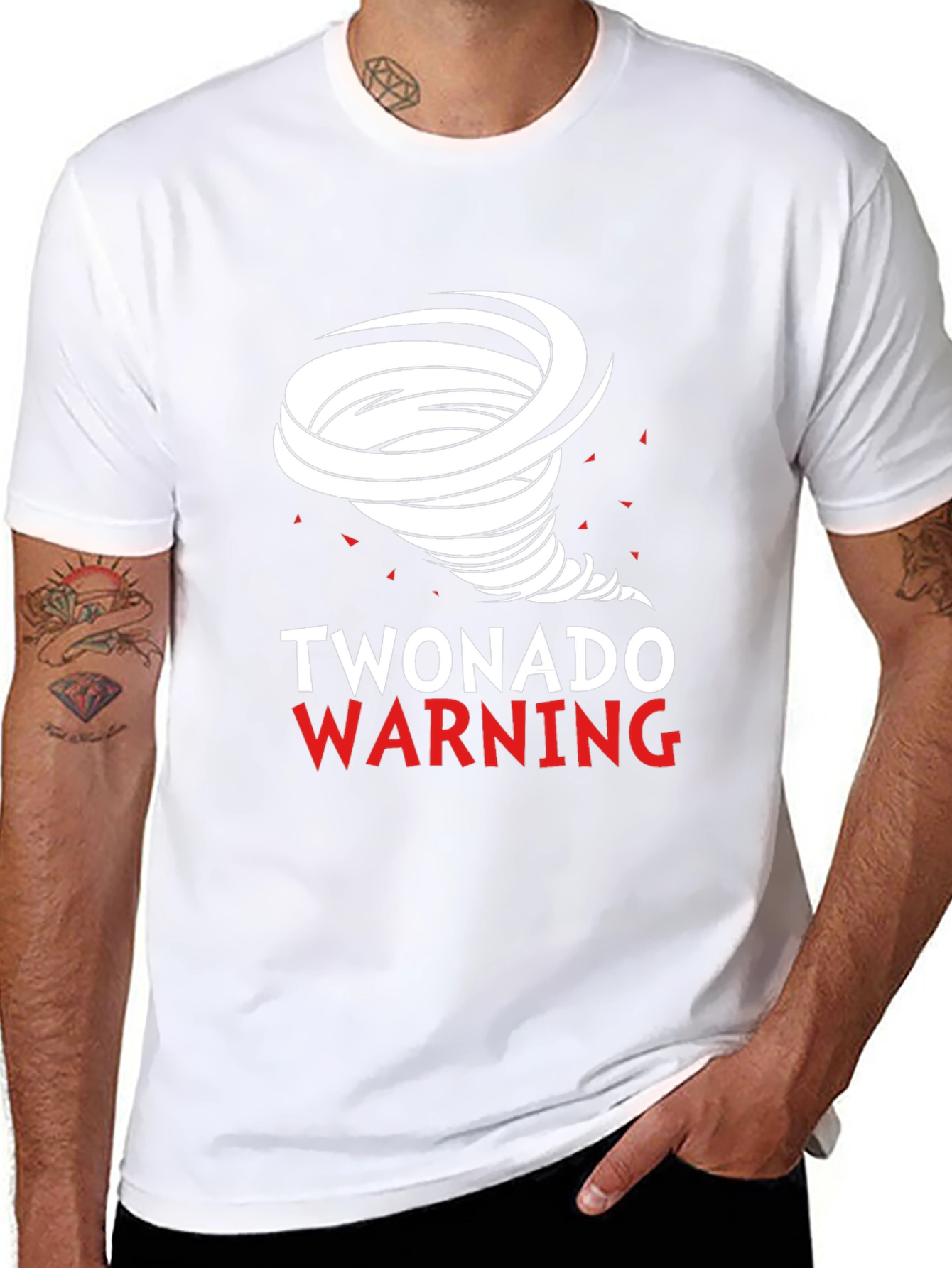 Twonado Warning Novelty Graphic T-Shirt