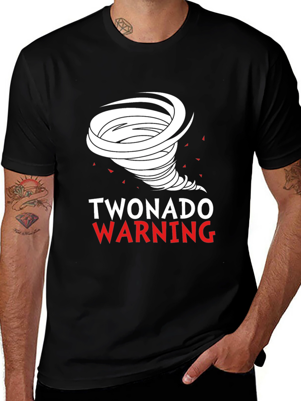 Twonado Warning Novelty Graphic T-Shirt