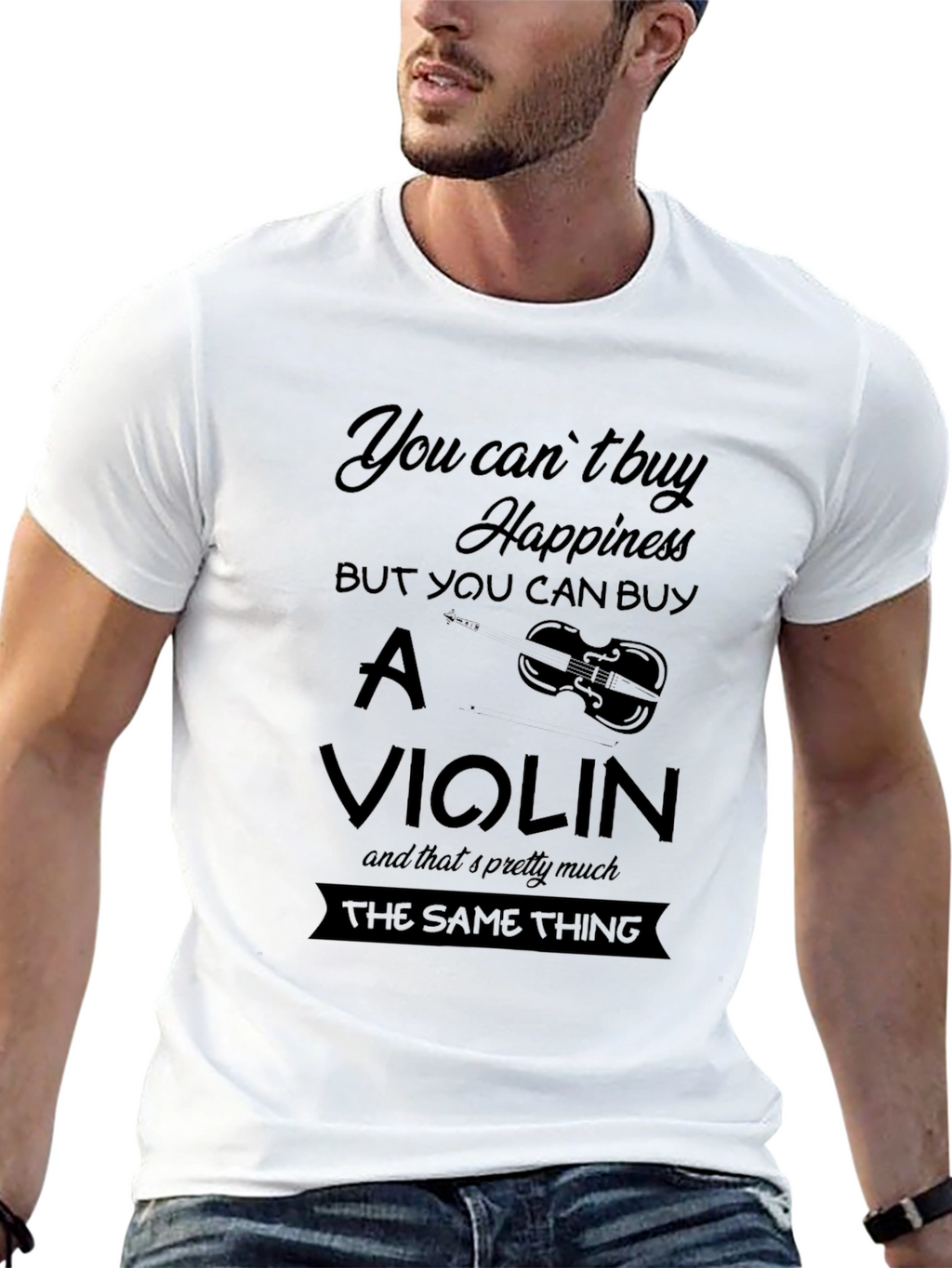 You Cant Buy Happiness Violin Graphic Tee
