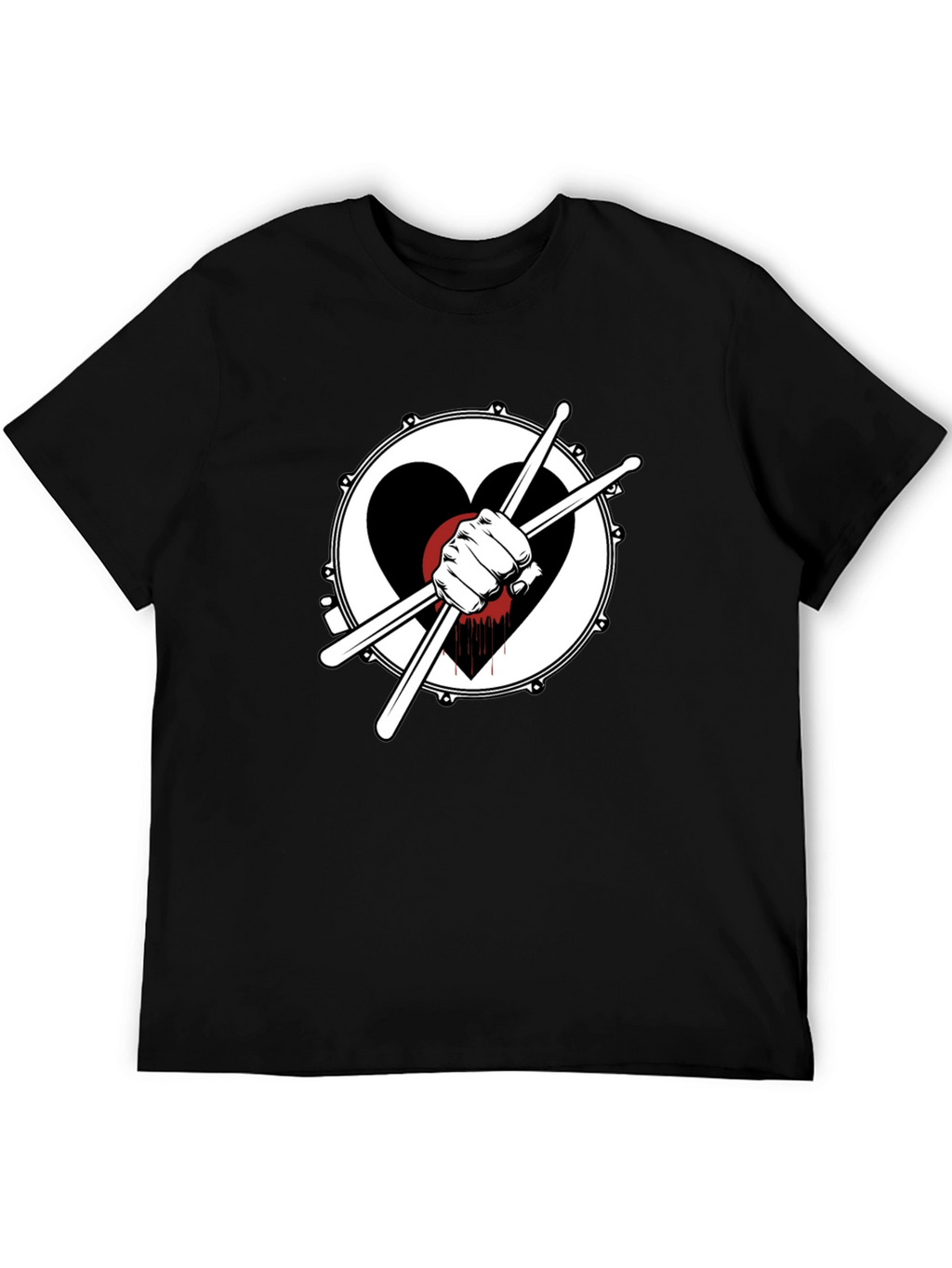 Drum Heartbeat T-Shirt - Black