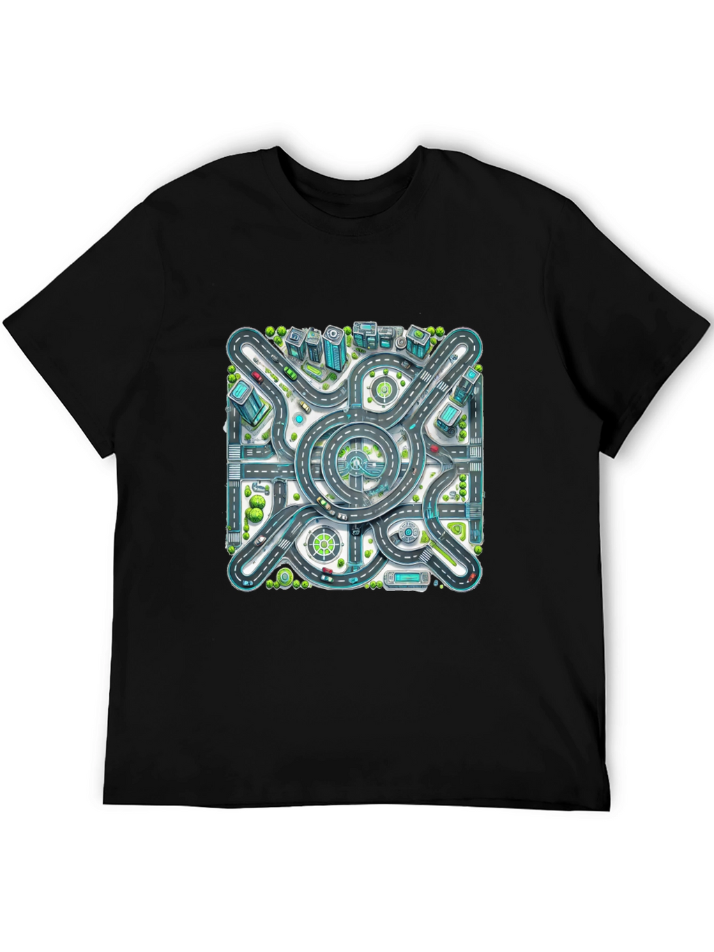 Roadmap Graphic Tee - Cityscape Design