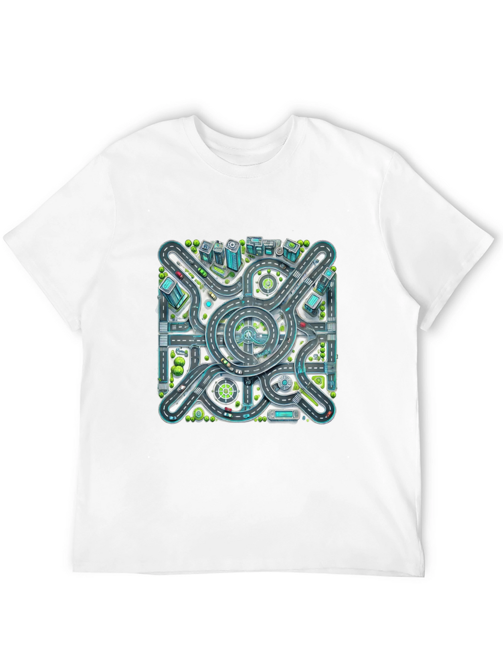 Roadmap Graphic Tee - Cityscape Design