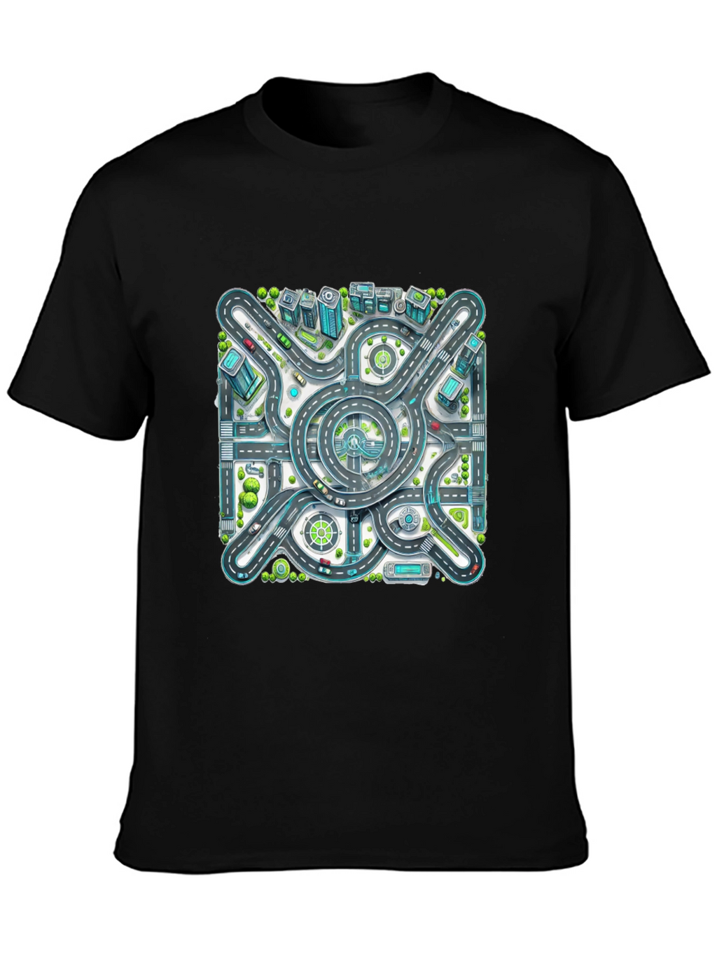 Roadmap Graphic Tee - Cityscape Design