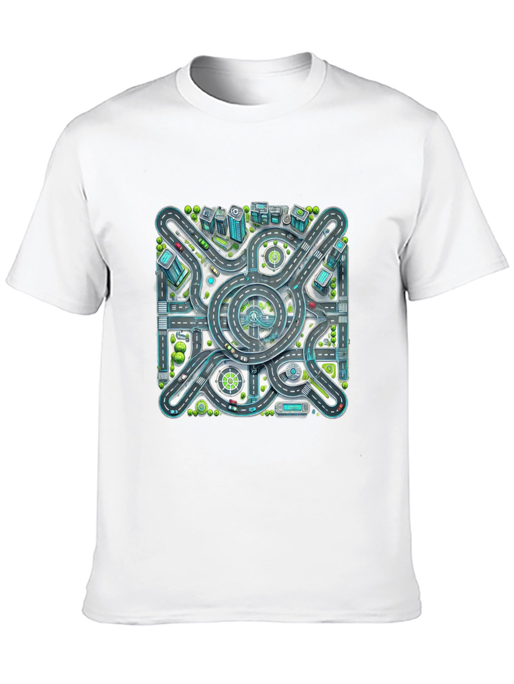 Roadmap Graphic Tee - Cityscape Design