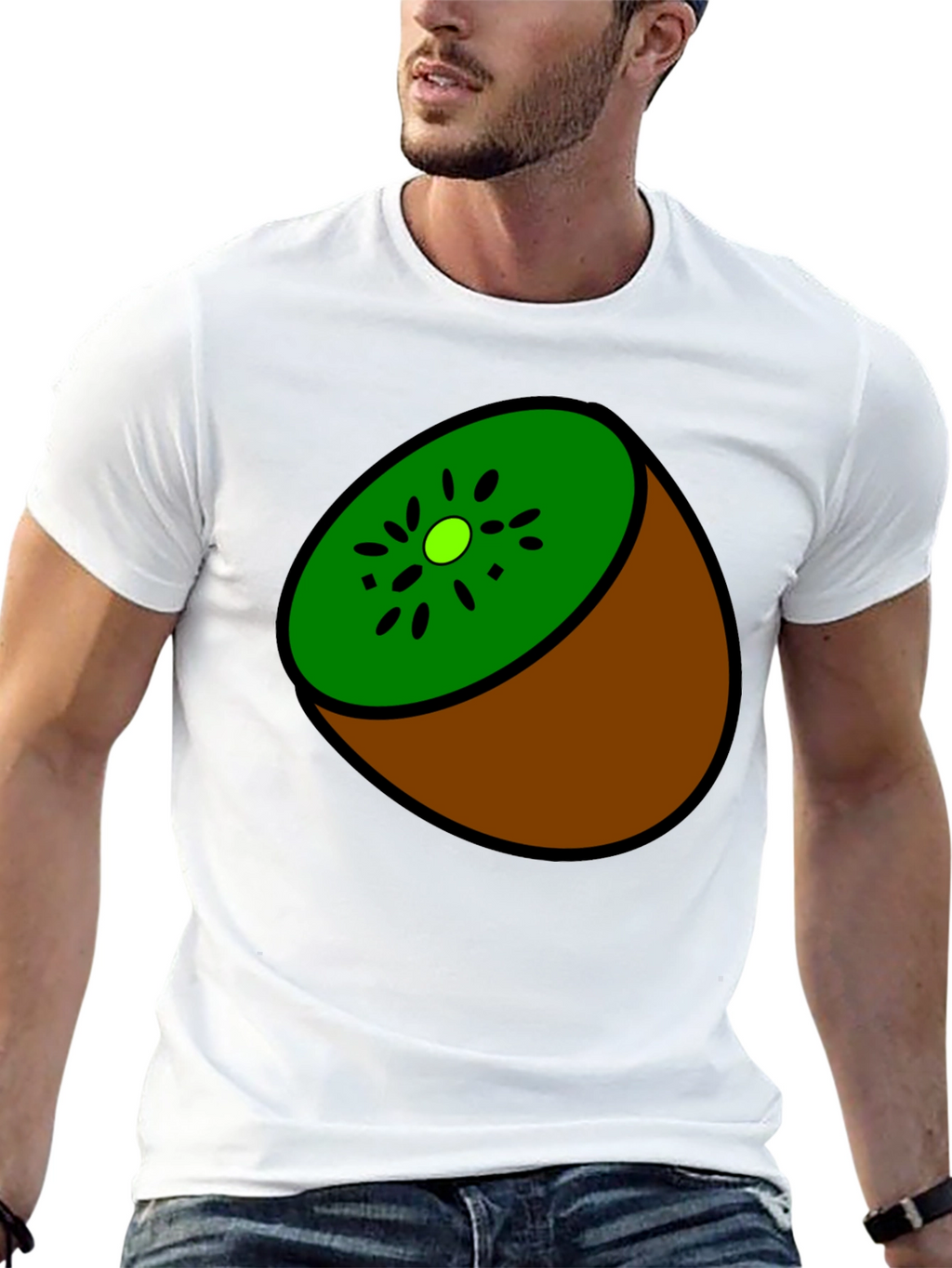 Kiwi Slice Graphic Tee - Quirky Fruit Design