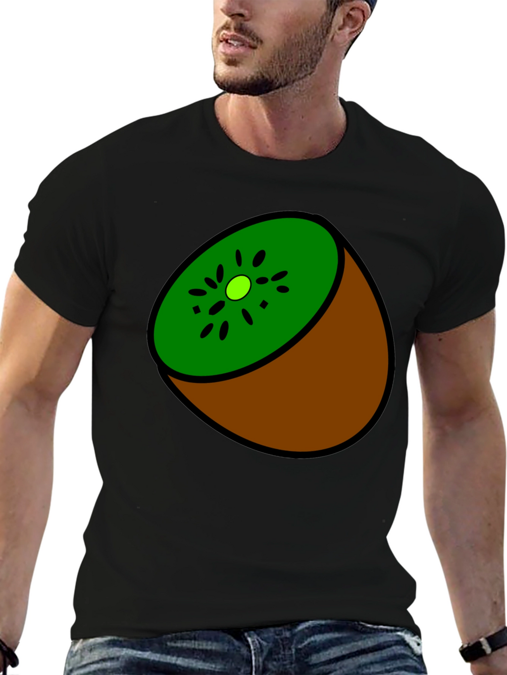 Kiwi Slice Graphic Tee - Quirky Fruit Design