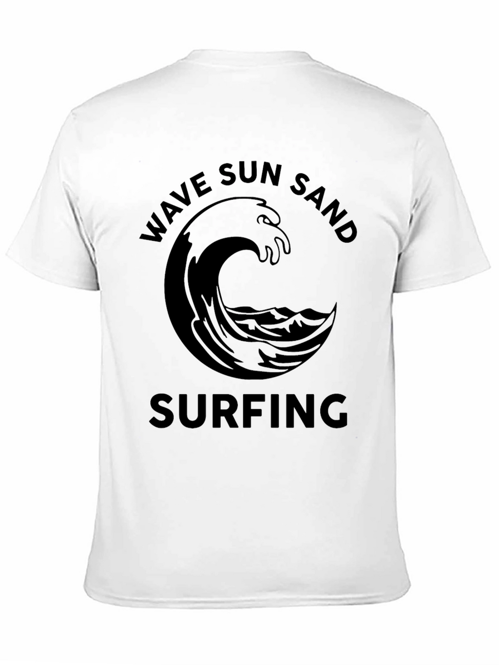Wave Sun Sand Surfing Black Graphic Tee