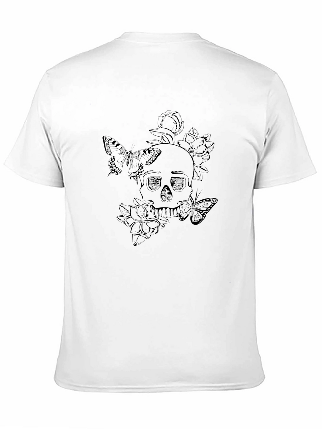 Skull & Butterfly Graphic Tee - Soft Cotton Blend
