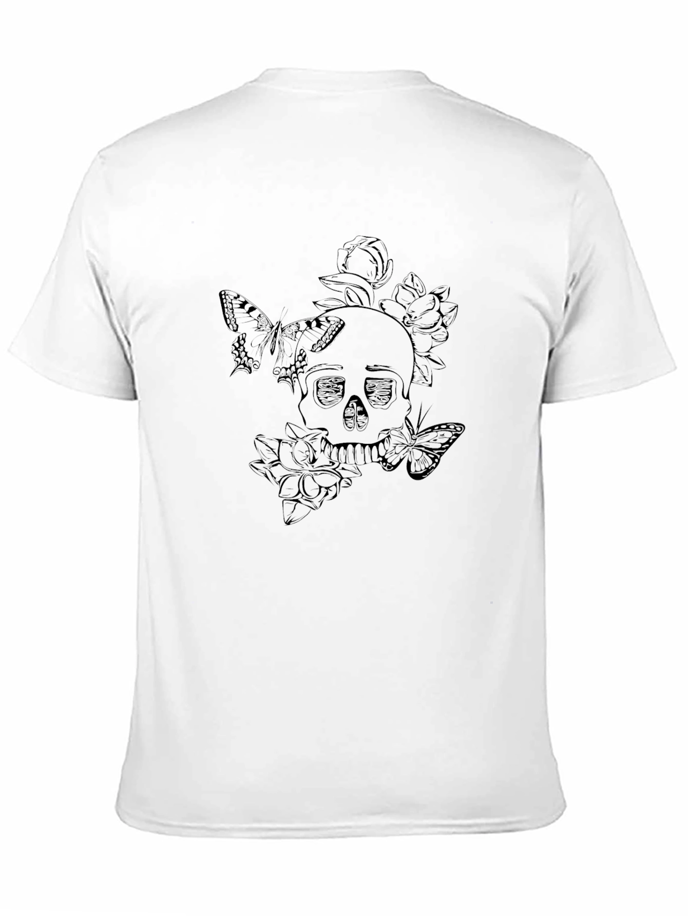 Skull & Butterfly Graphic Tee - Soft Cotton Blend
