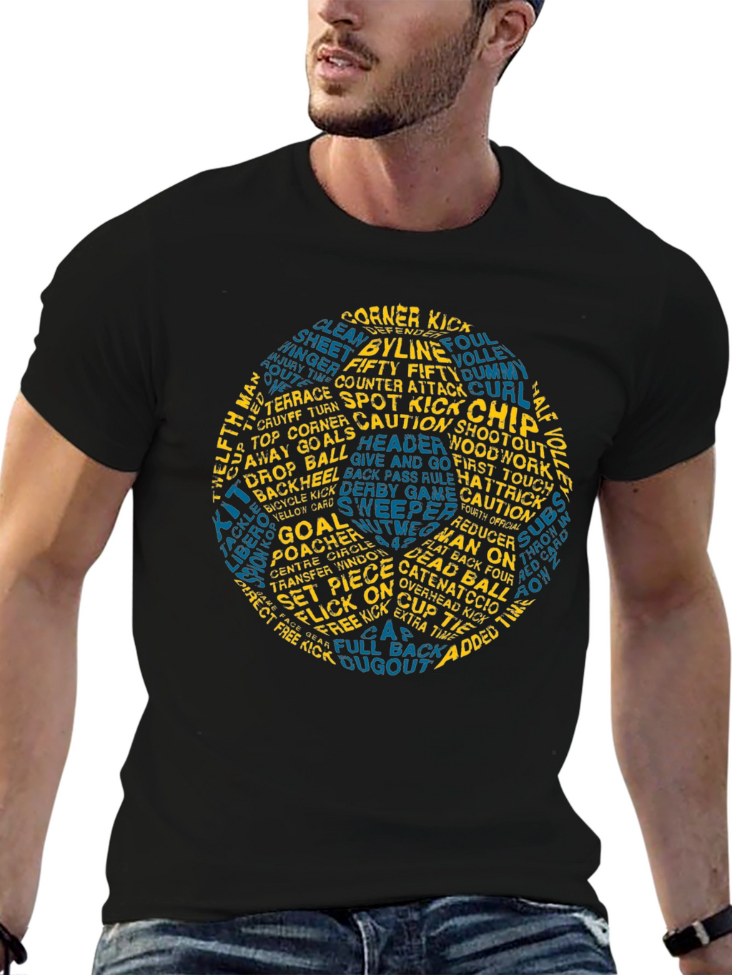 Soccer Word Art T-Shirt - Novelty Graphic Tee