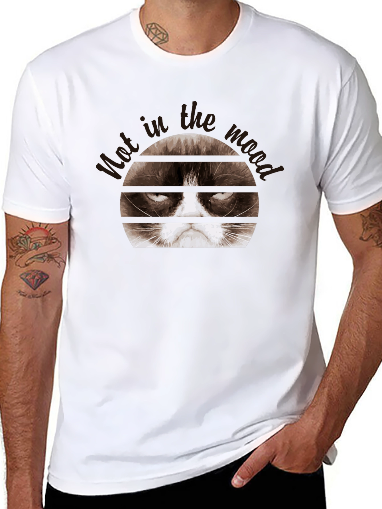 Grumpy Cat Mood Black T-Shirt