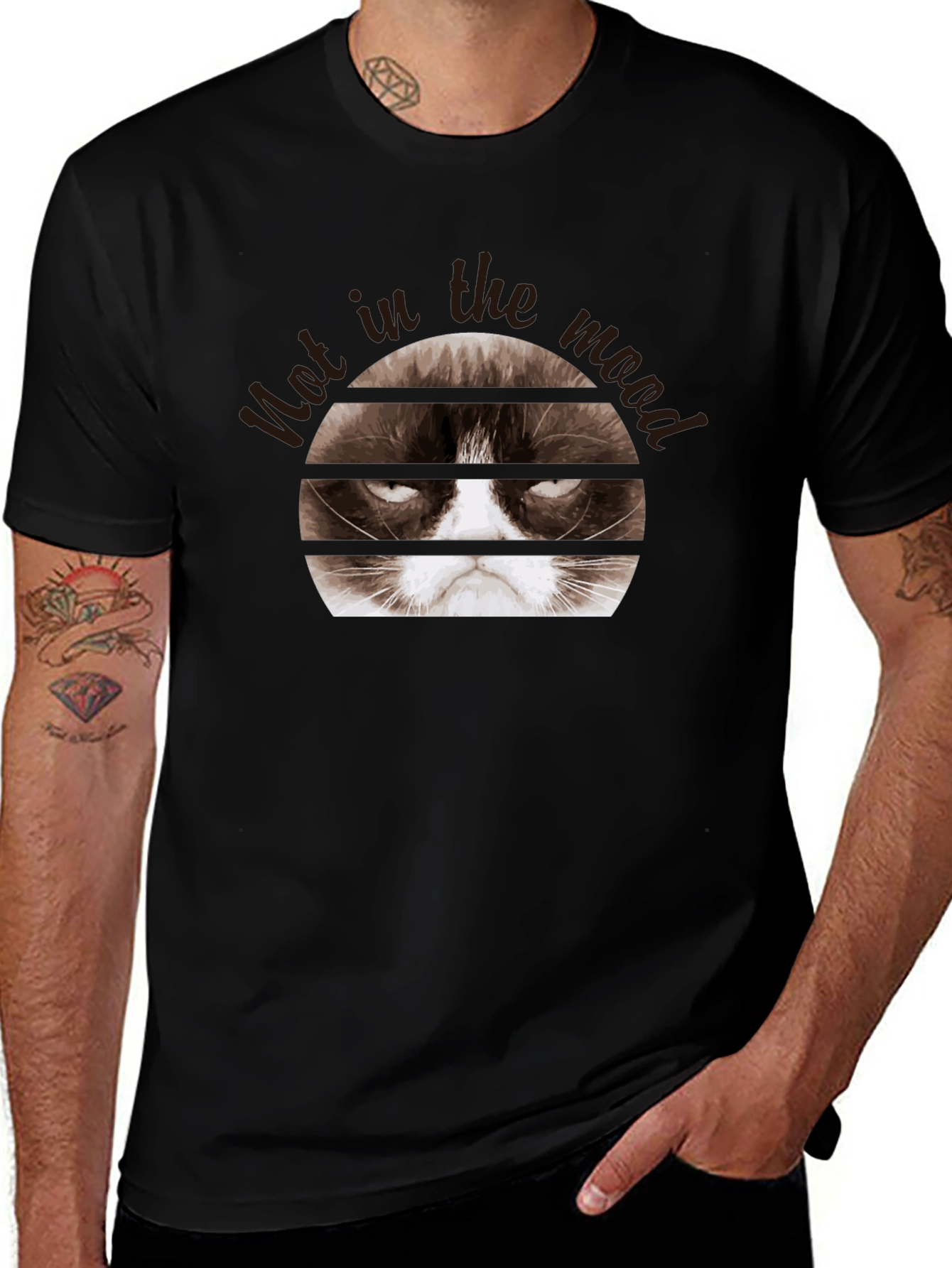 Grumpy Cat Mood Black T-Shirt