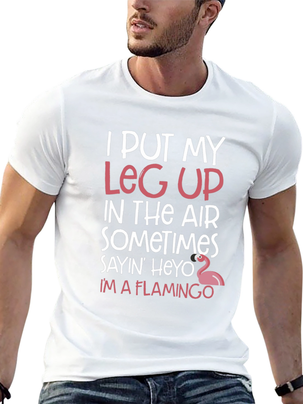 Funny Flamingo T-Shirt: I Put My Leg Up