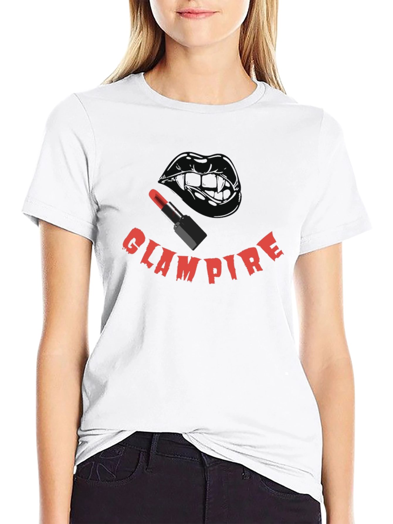 Glampire Graphic Tee - Gothic Vampire Lip Design