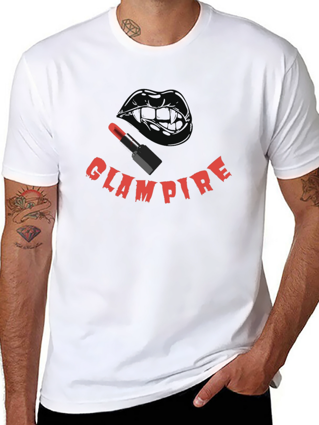 Glampire Graphic Tee - Gothic Vampire Lip Design