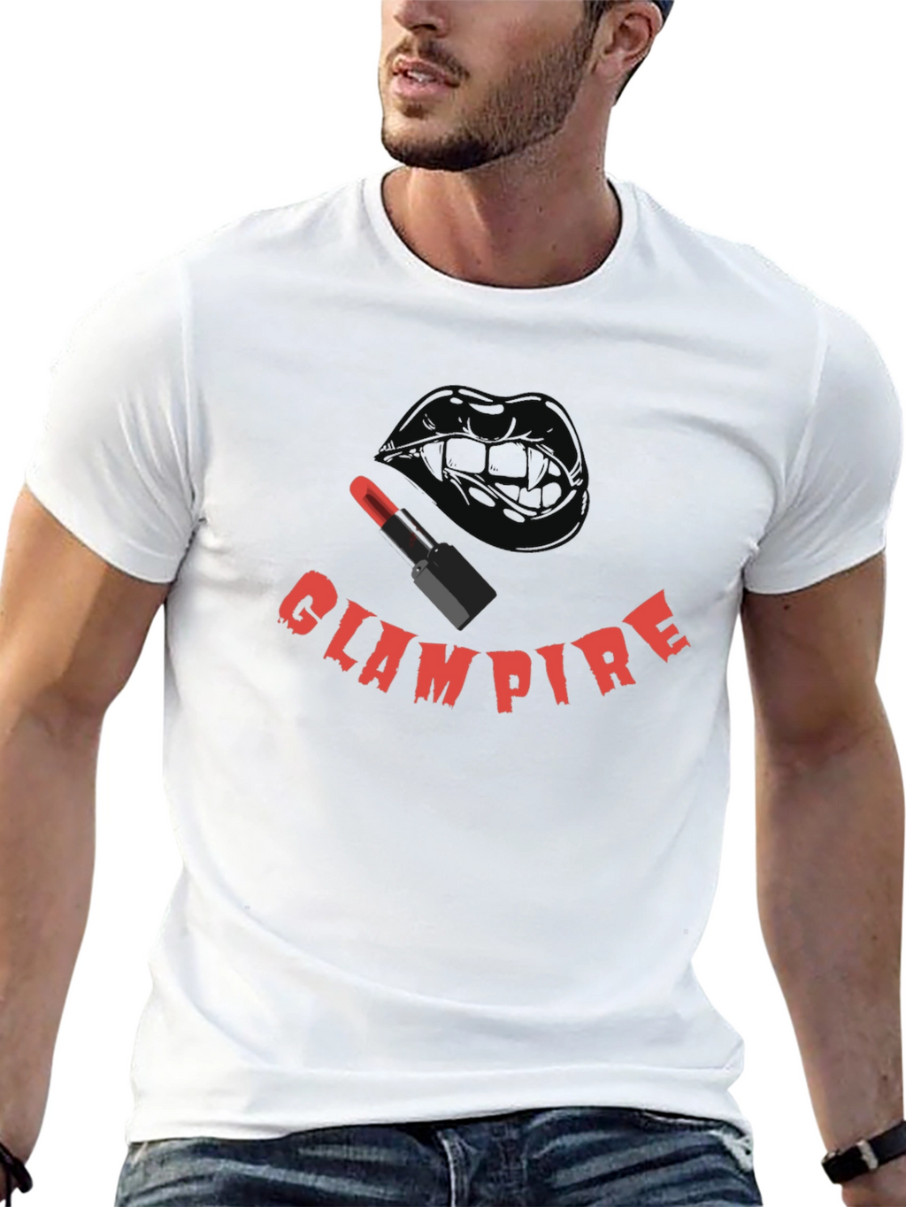 Glampire Graphic Tee - Gothic Vampire Lip Design