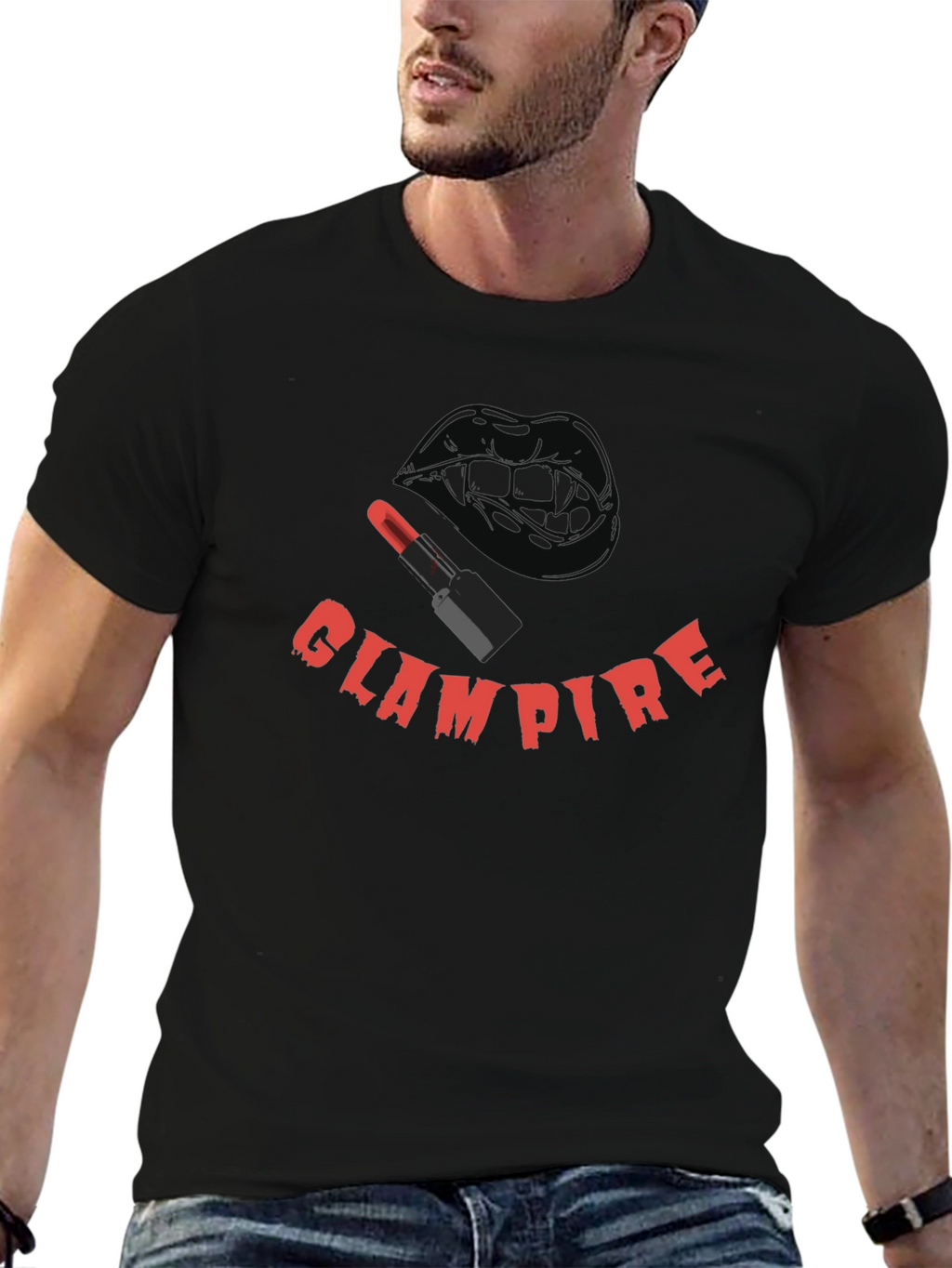 Glampire Graphic Tee - Gothic Vampire Lip Design