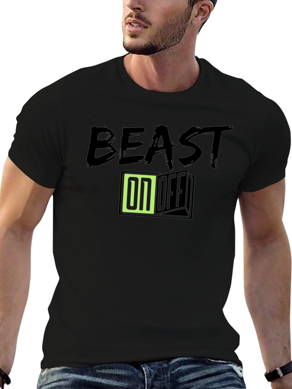 Beast Mode ON/OFF Graphic Tee - Black