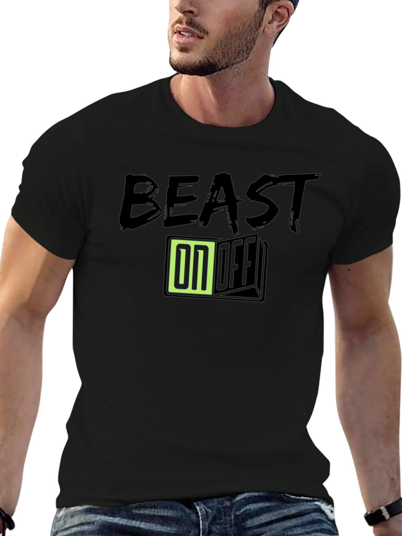Beast Mode ON/OFF Graphic Tee - Black