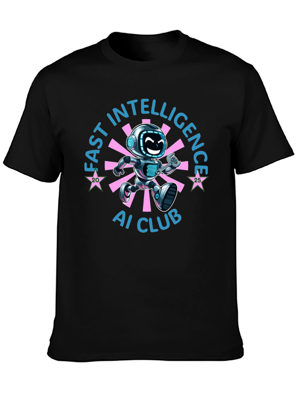 Fast Intelligence AI Club Robot Graphic T-Shirt