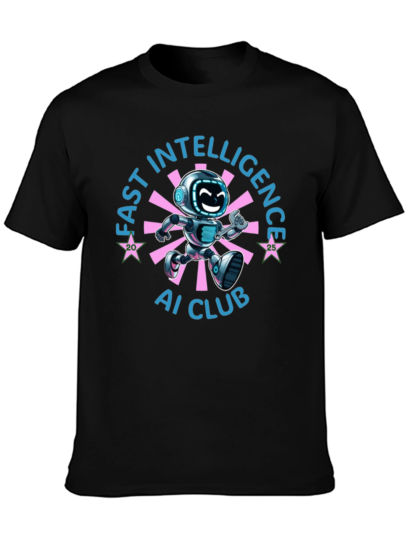 Fast Intelligence AI Club Robot Graphic T-Shirt